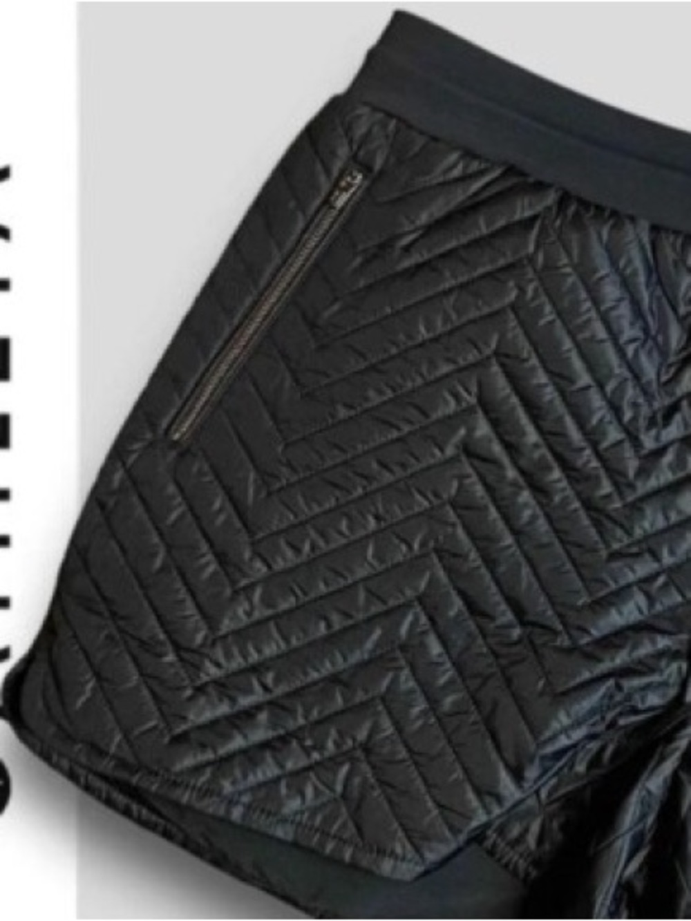 Athleta Black Quilted Chevron Athletic Shorts